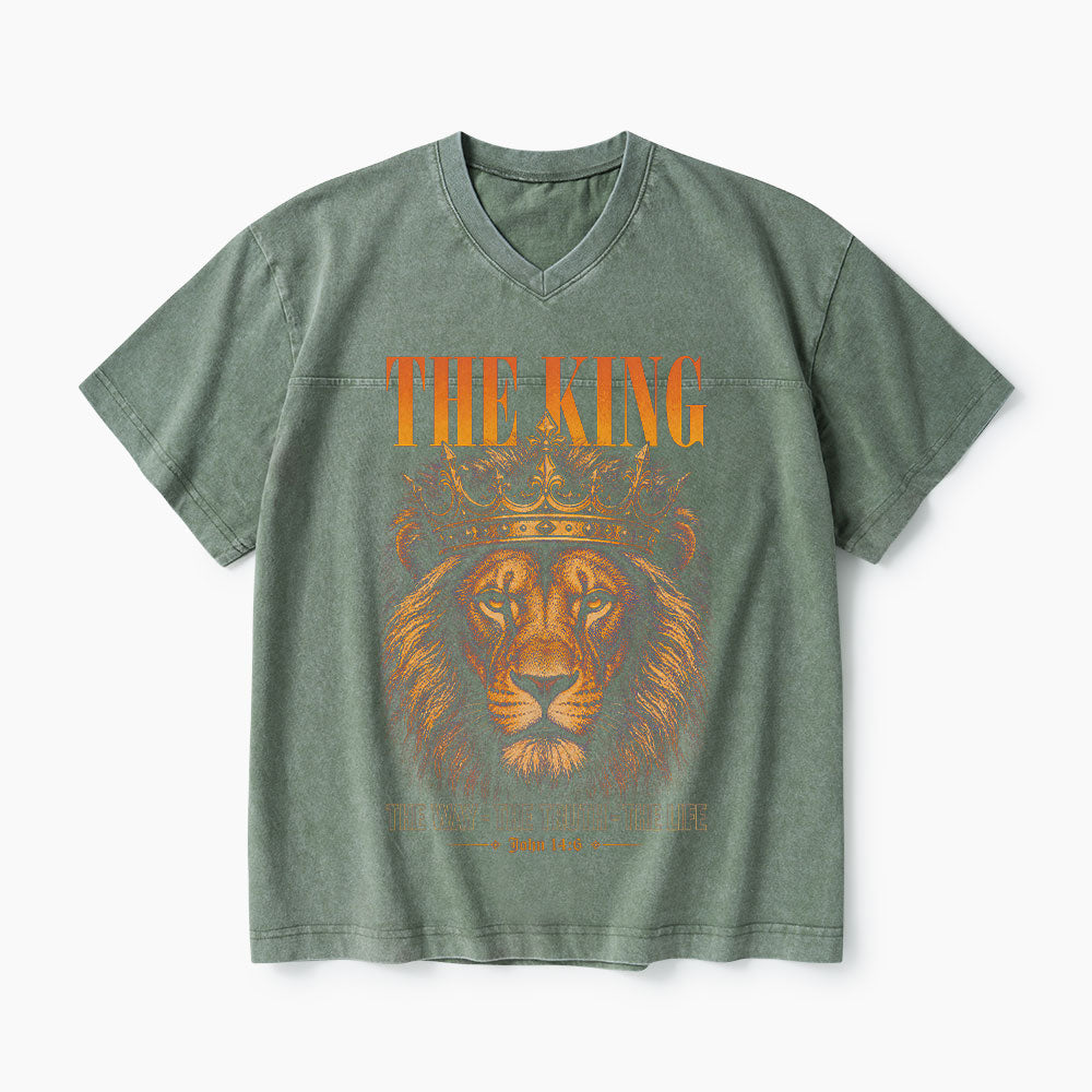 The King Christian Washed V-Neck T-Shirt