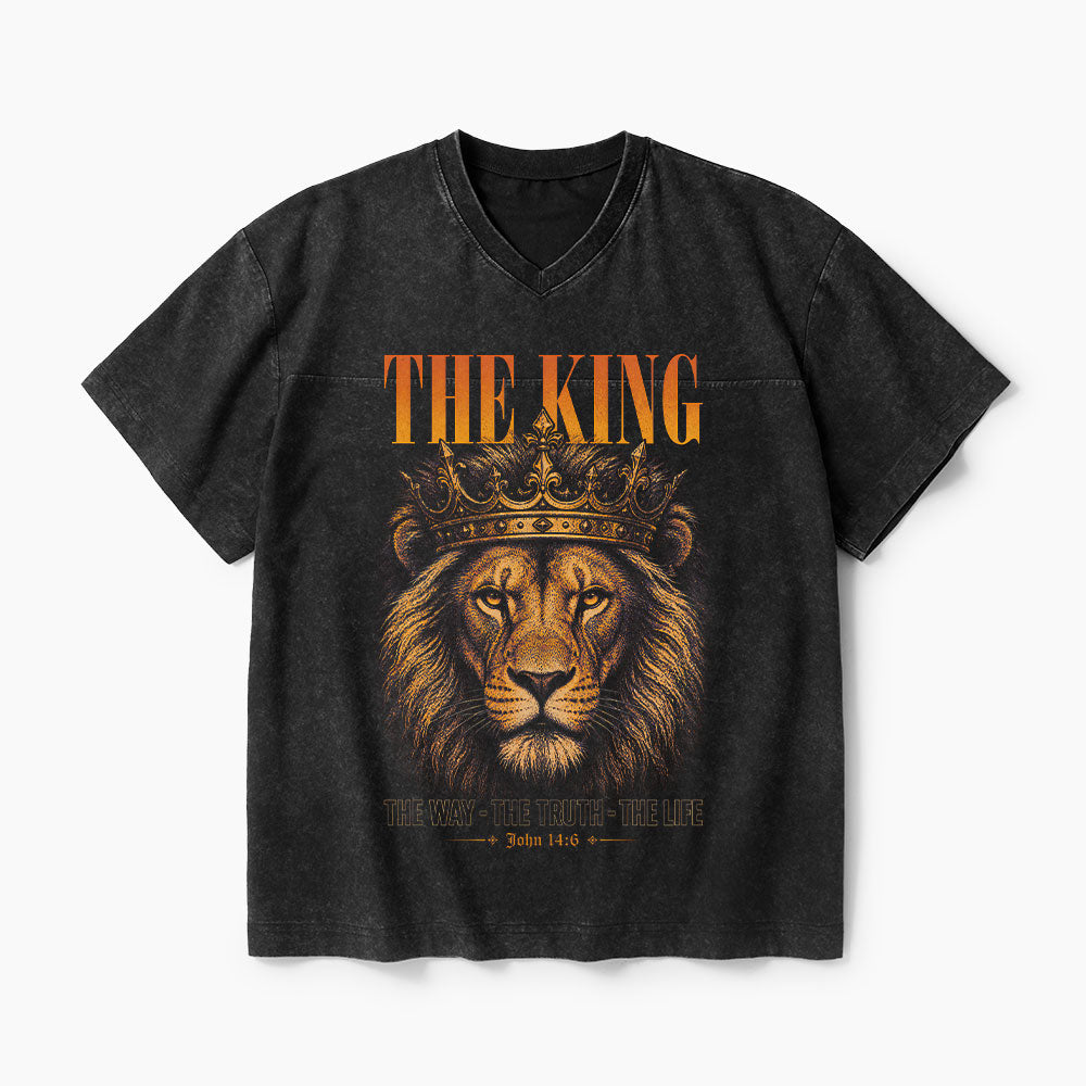 The King Christian Washed V-Neck T-Shirt
