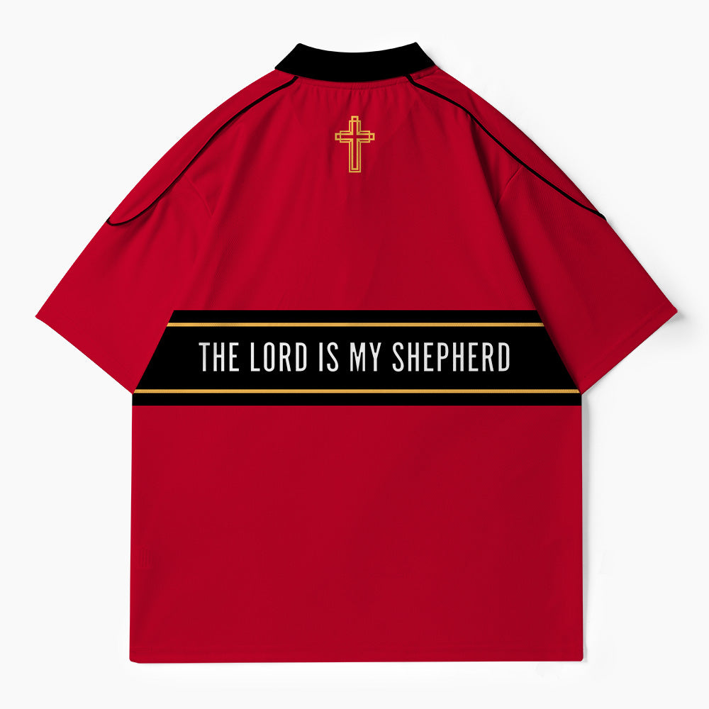 The Lord Is My Shepherd Christian Buttoned Polo Jersey