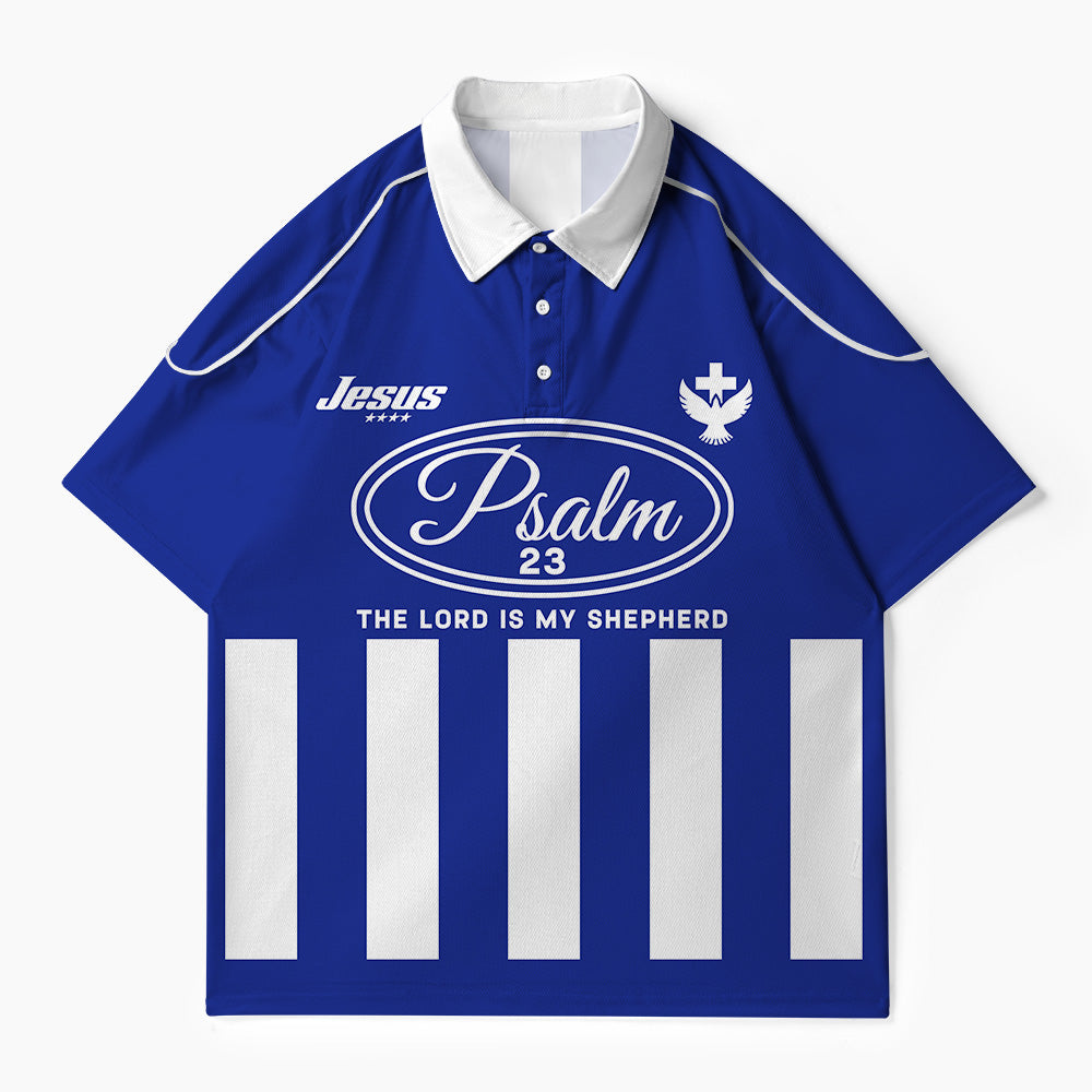 The Lord Is My Shepherd Christian Buttoned Polo Jersey