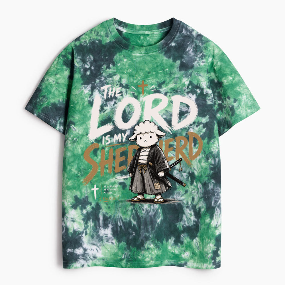 The Lord Is My Shepherd Christian Heavy Cotton Tie Dye T-Shirt