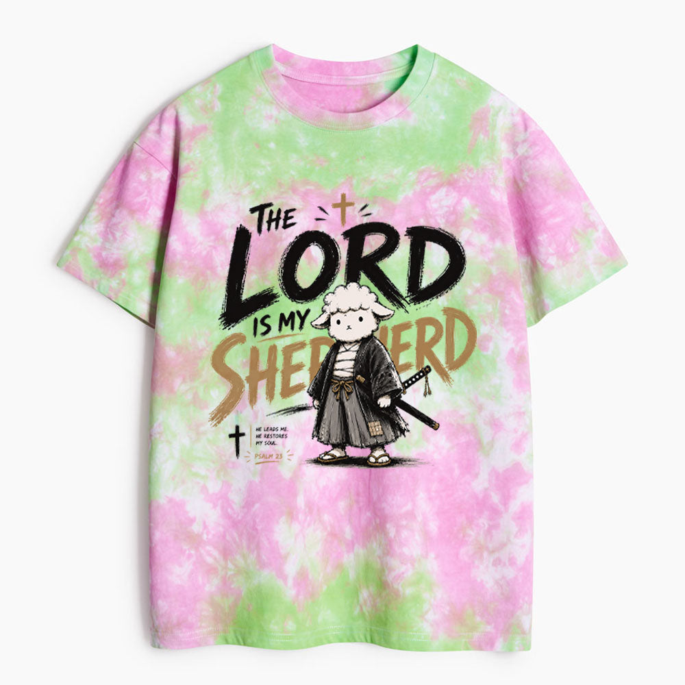 The Lord Is My Shepherd Christian Heavy Cotton Tie Dye T-Shirt