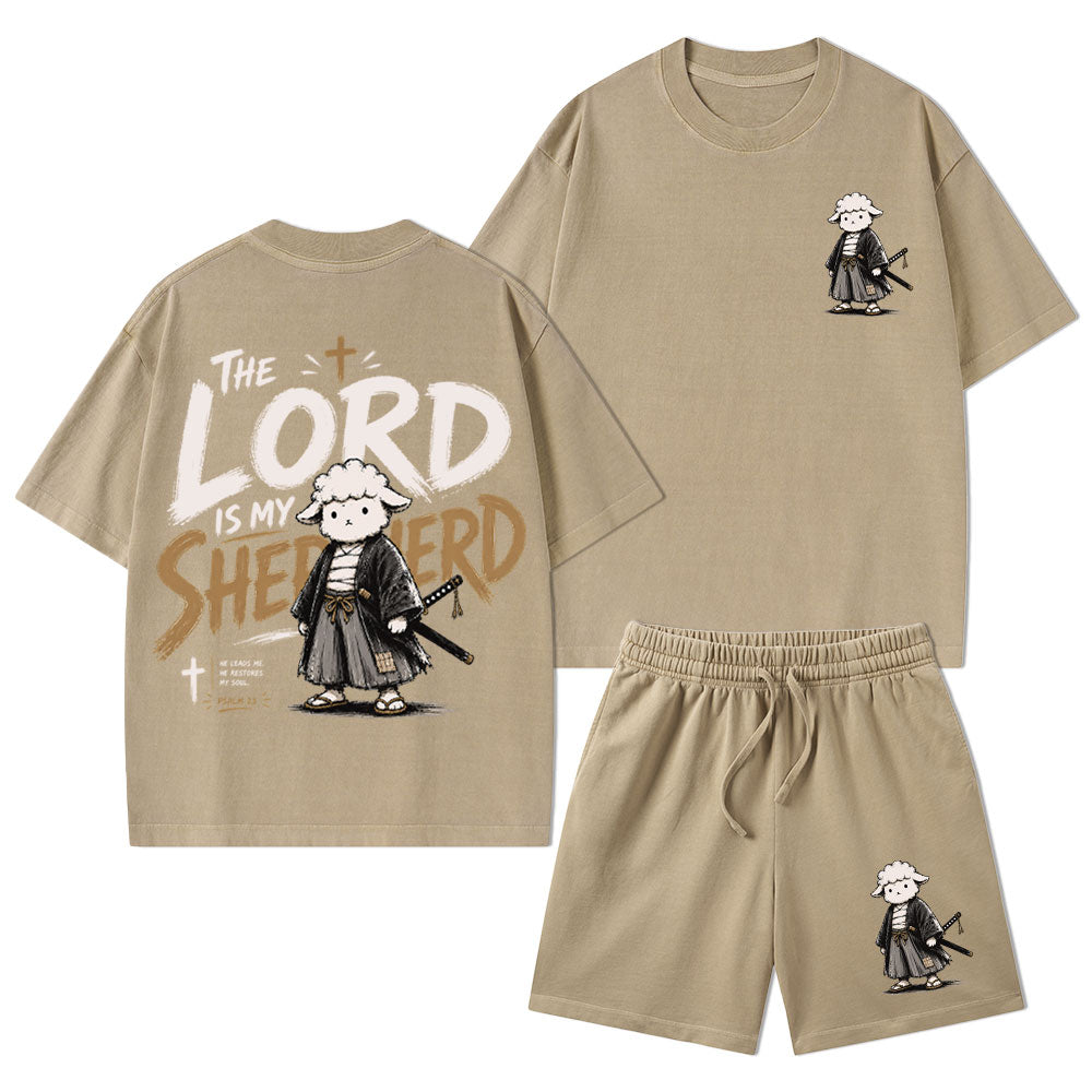The Lord Is My Shepherd Christian Washed T-Shirt & Shorts