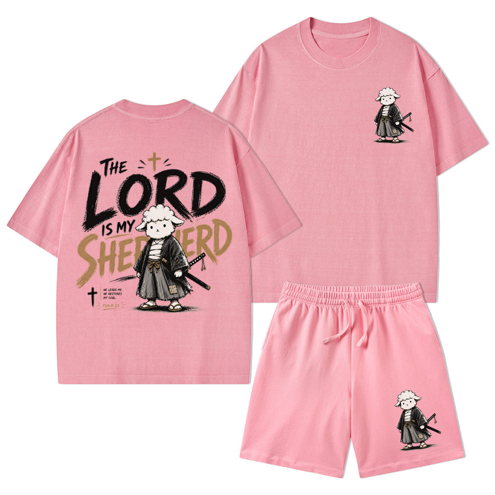 The Lord Is My Shepherd Christian Washed T-Shirt & Shorts