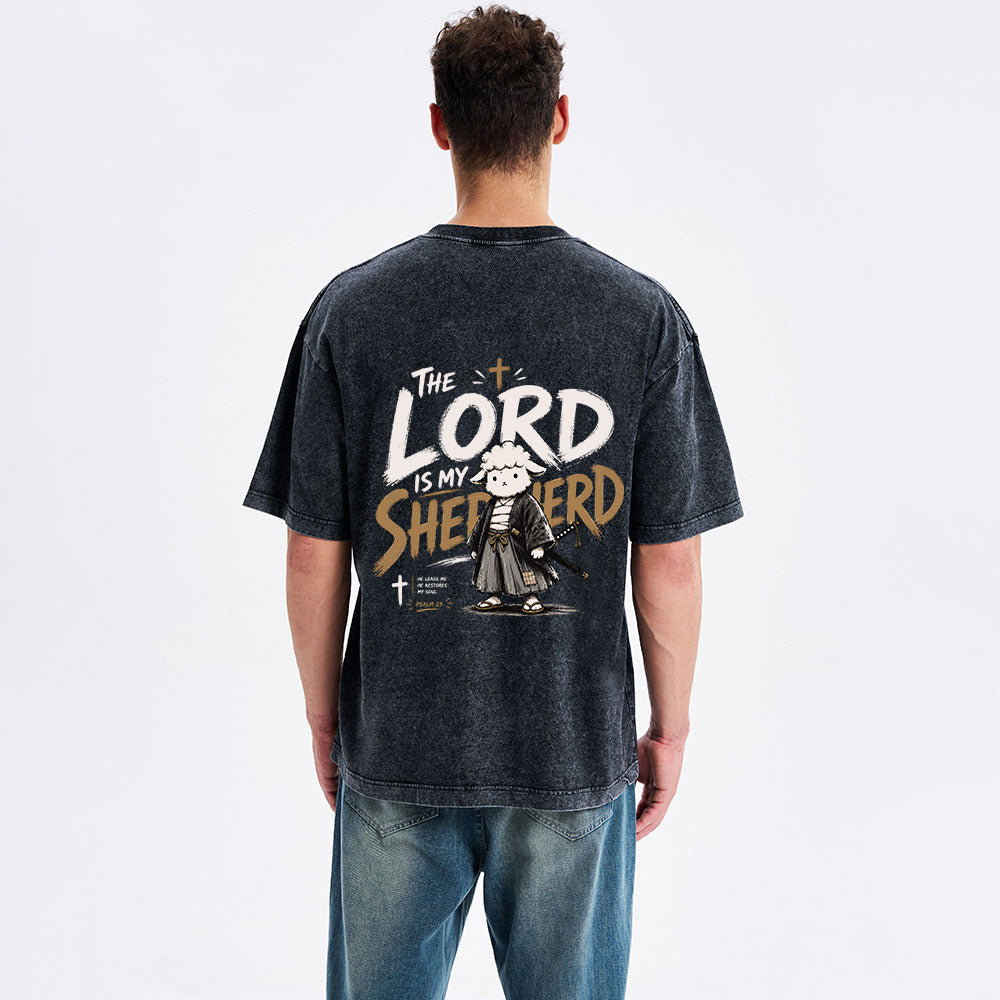 The Lord Is My Shepherd Christian Washed T-Shirt