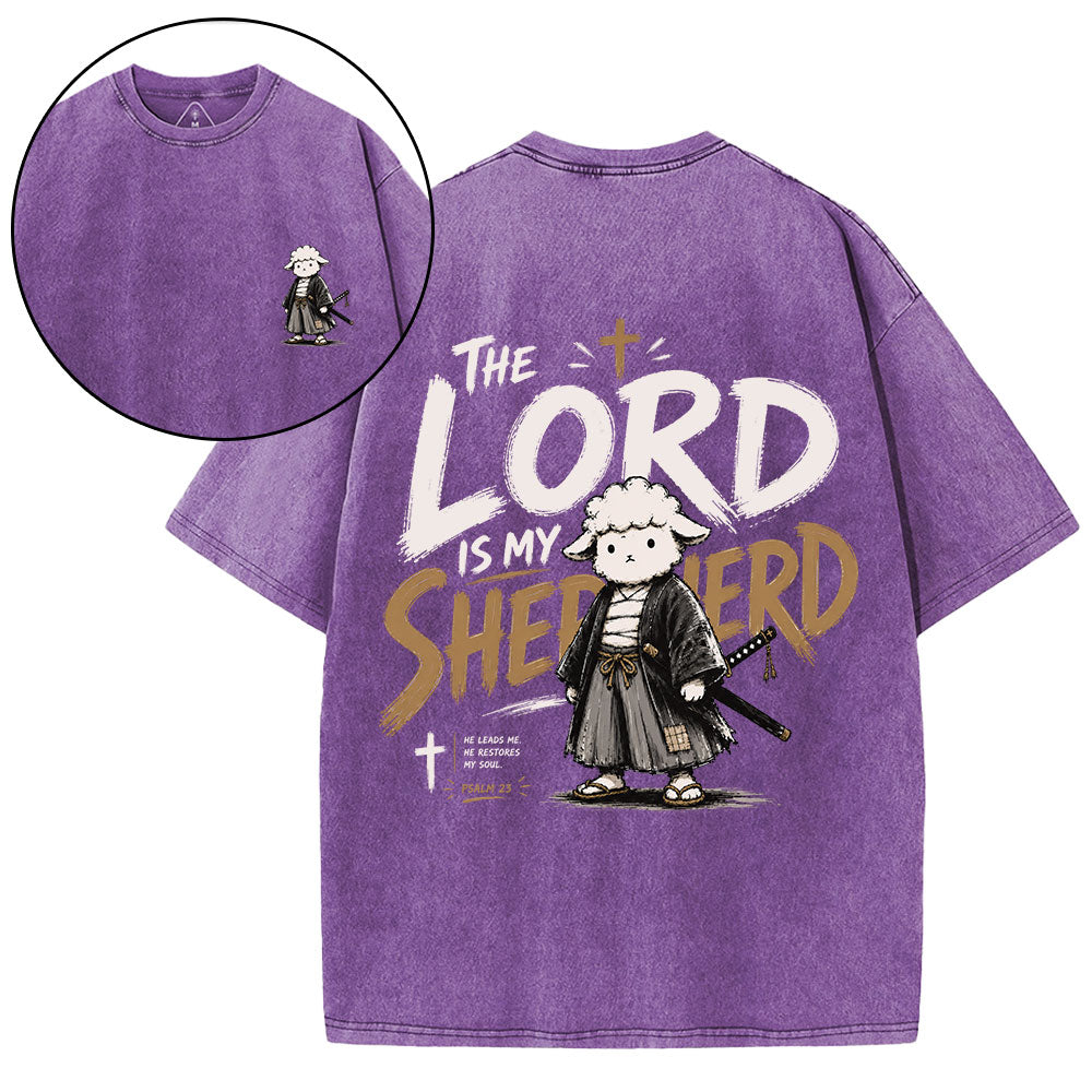 The Lord Is My Shepherd Christian Washed T-Shirt