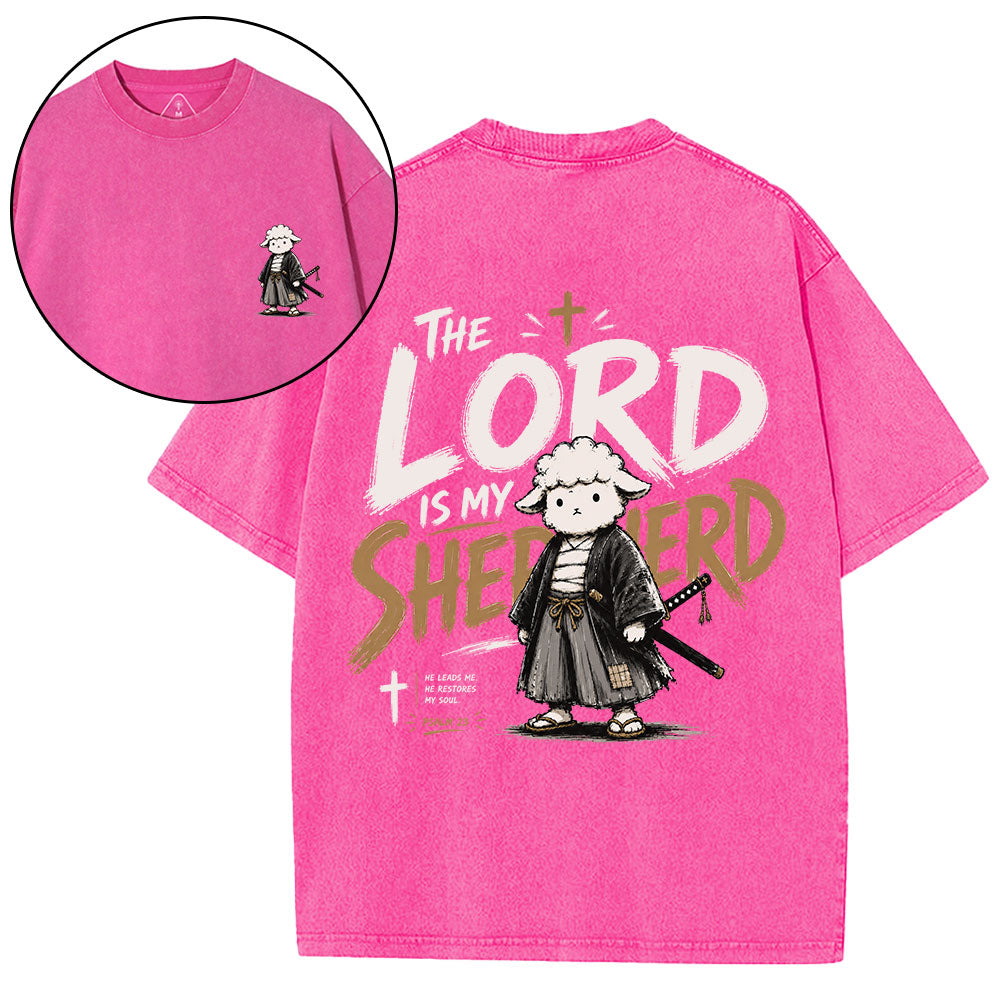 The Lord Is My Shepherd Christian Washed T-Shirt