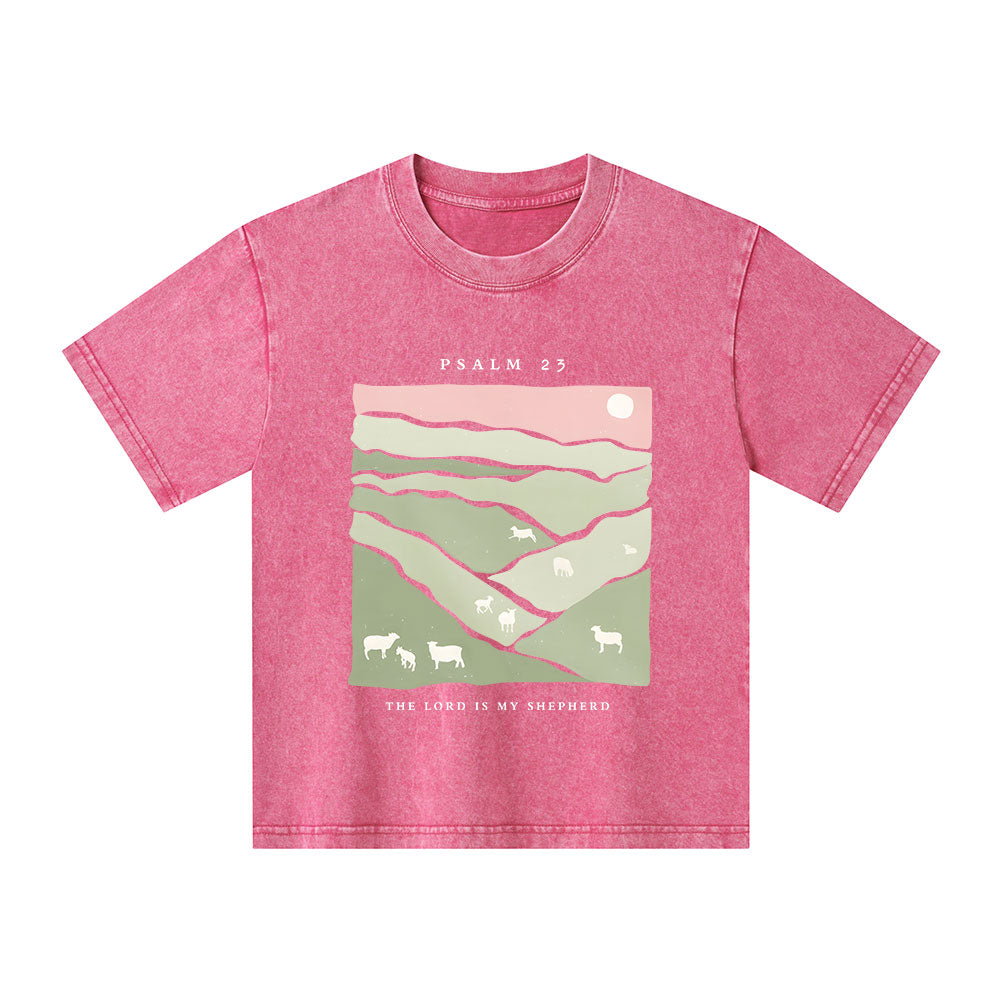 The Lord Is My Shepherd Kid Washed T-Shirt