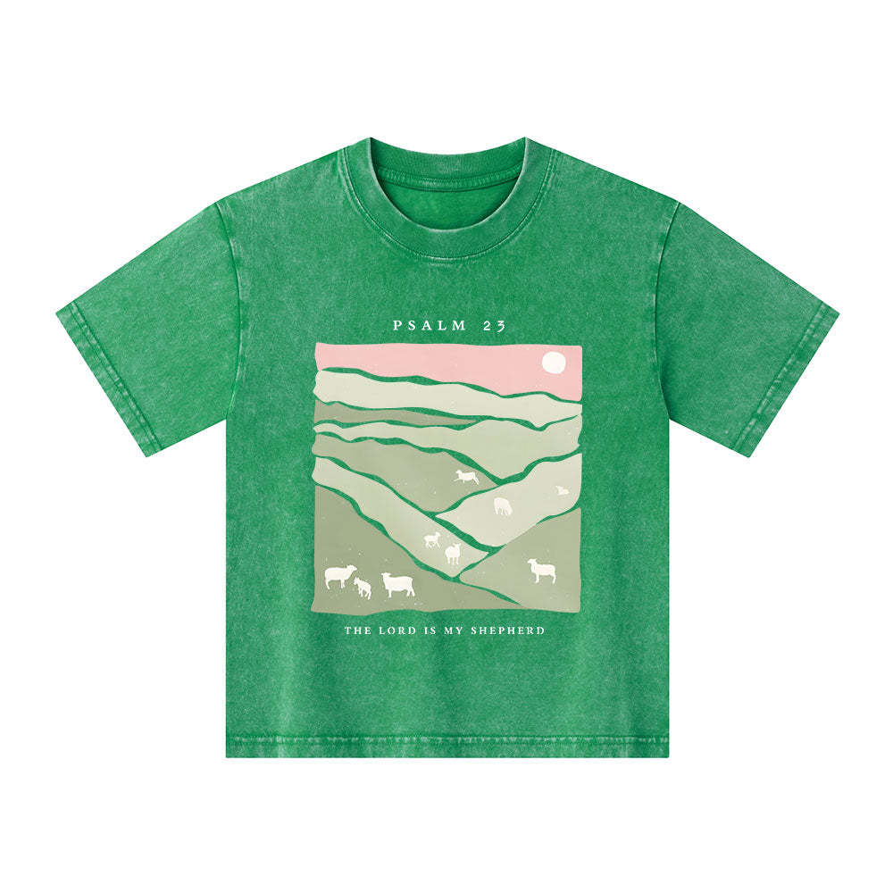 The Lord Is My Shepherd Kid Washed T-Shirt