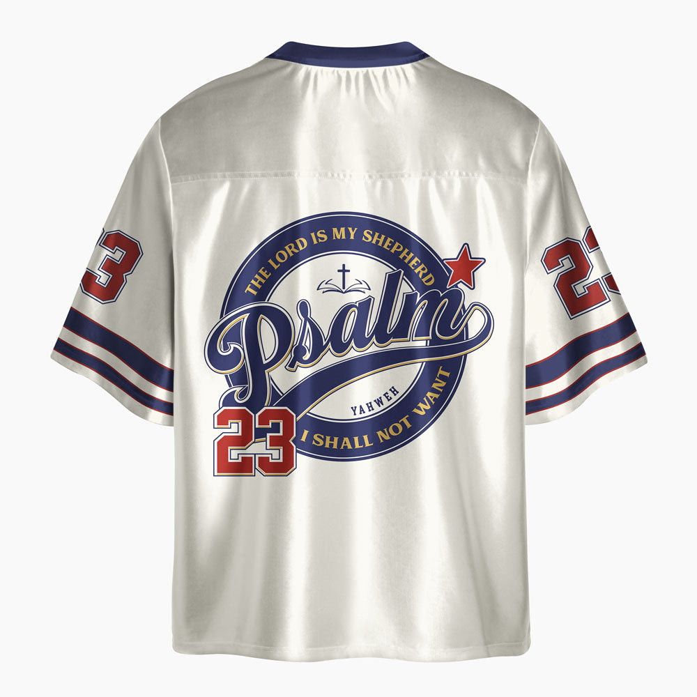 The Lord Is My Shepherd Oversized Shiny V-Neck Christian Jersey & Shorts