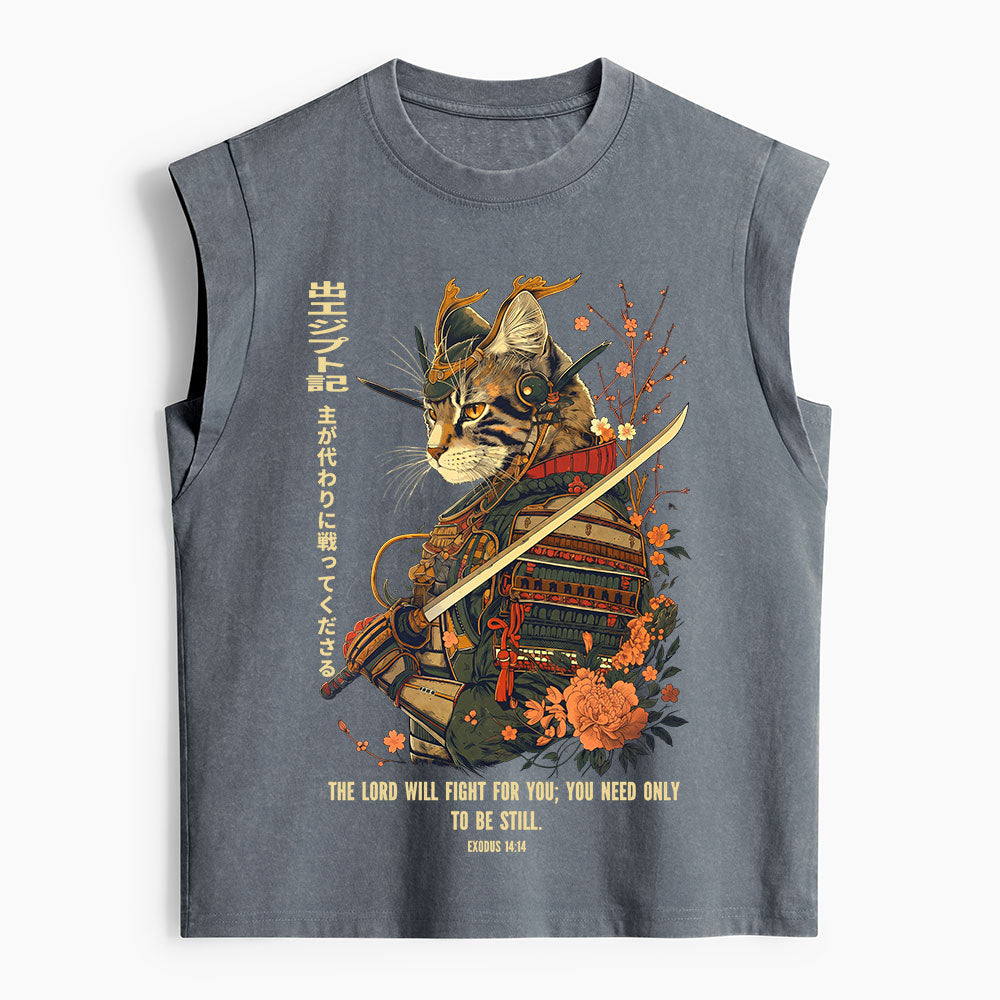 The Lord Shall Fight For You Christian Women's Washed Tank Top