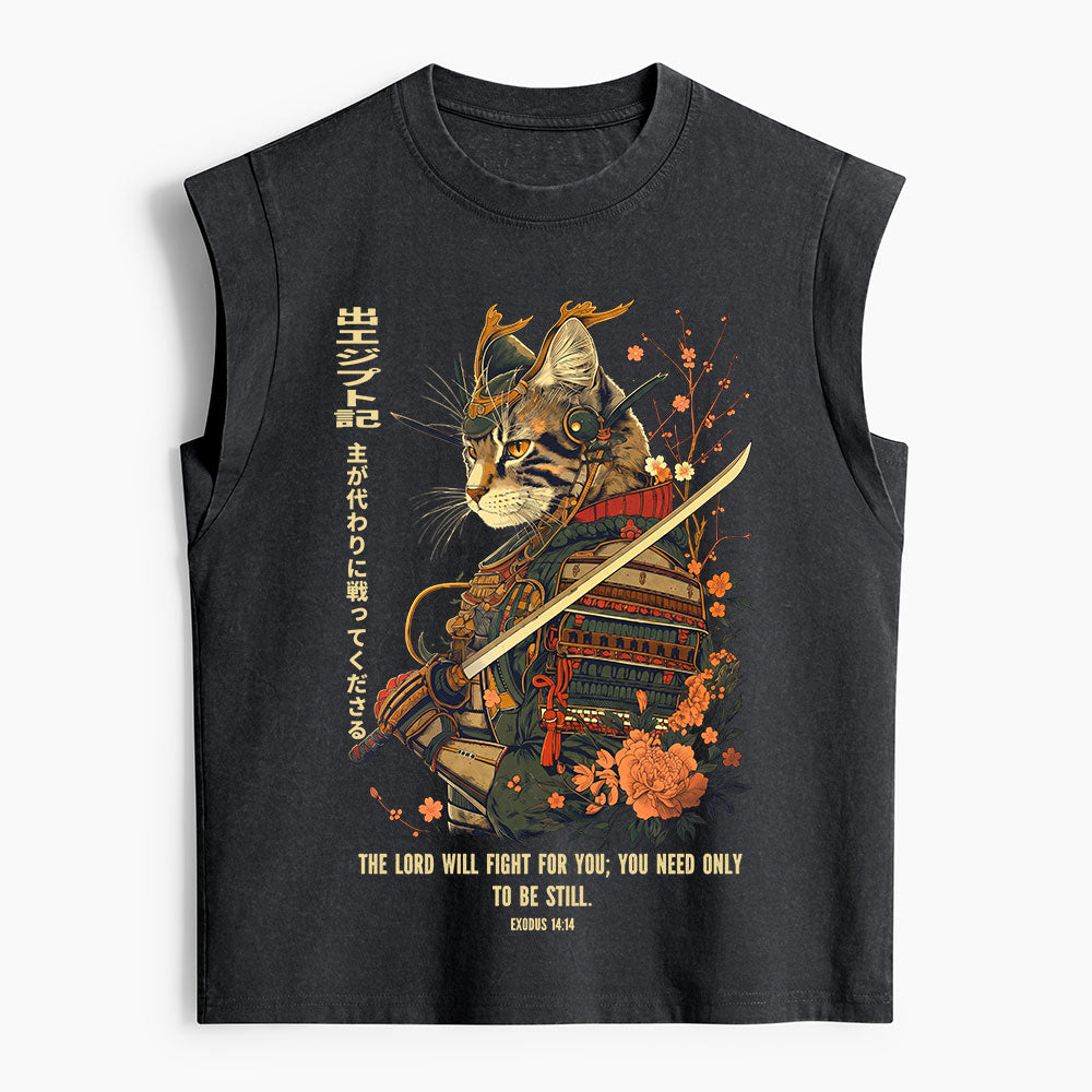 The Lord Shall Fight For You Christian Women's Washed Tank Top