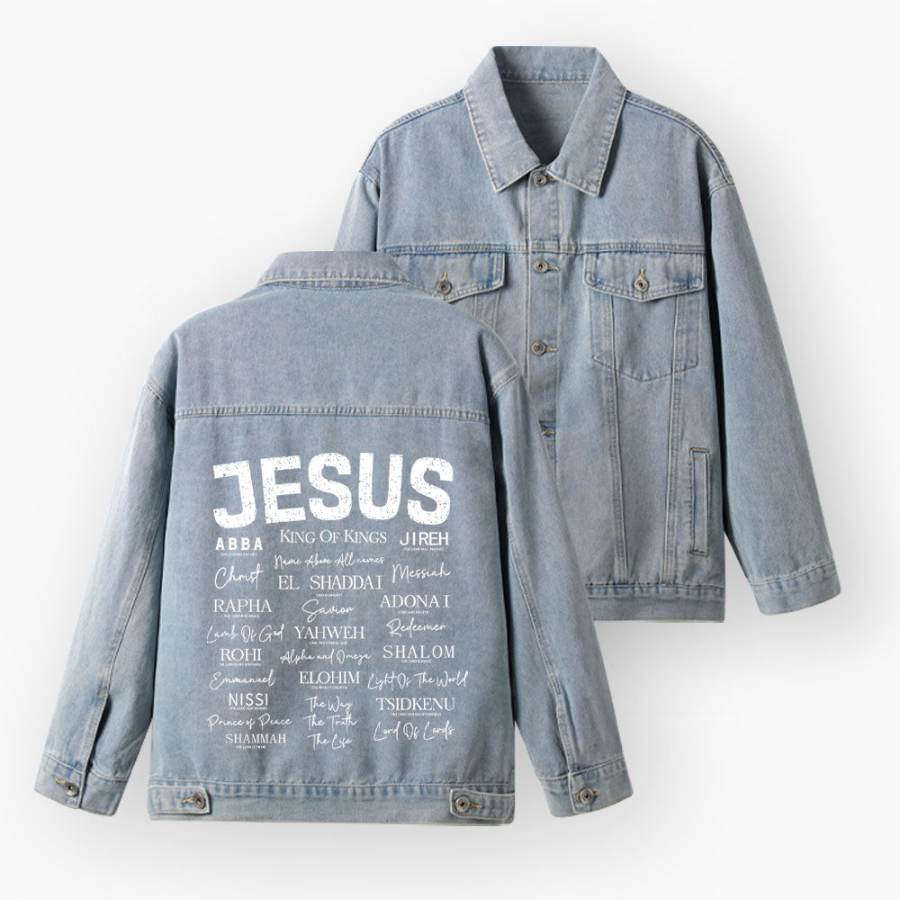 The Name Of Jesus Christian Denim Jacket