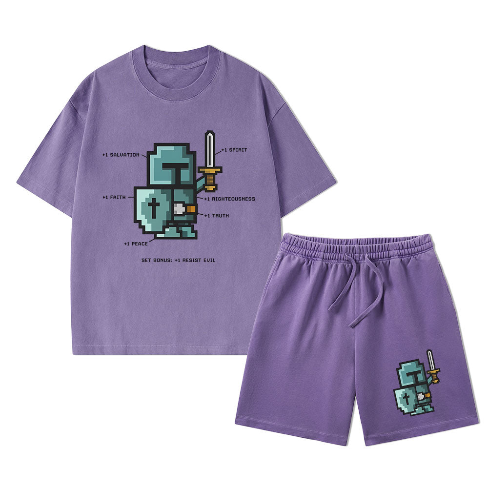 The Spirit of the Warrior Christian Washed T-Shirt & Shorts