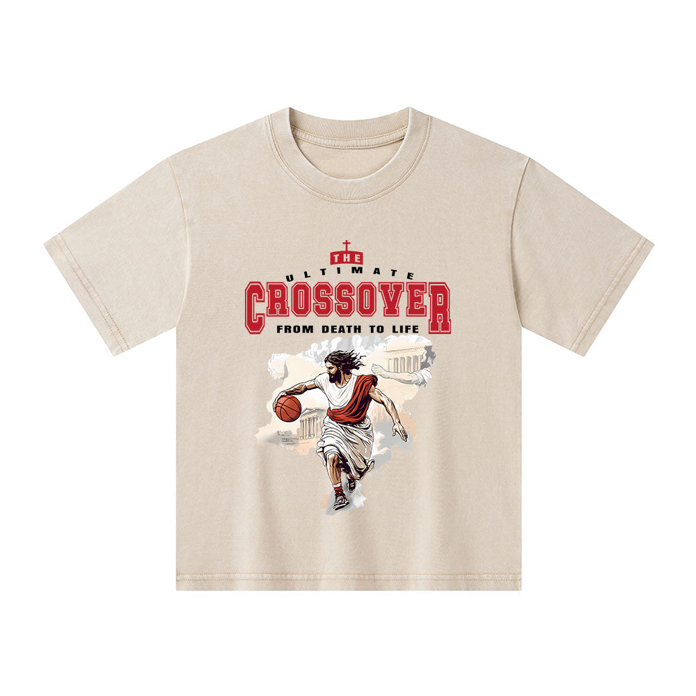 The Ultimate Crossover From Death To Life Christian Kid Washed T-Shirt