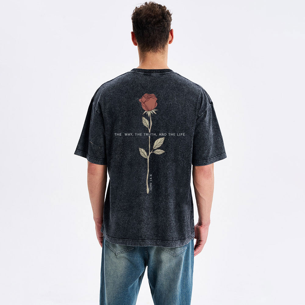 The Way The Truth The Life Christian Washed T-Shirt