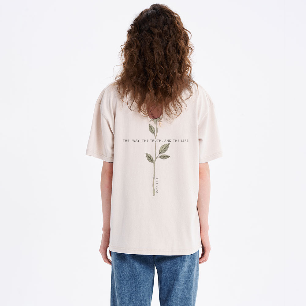The Way The Truth The Life Christian Washed T-Shirt