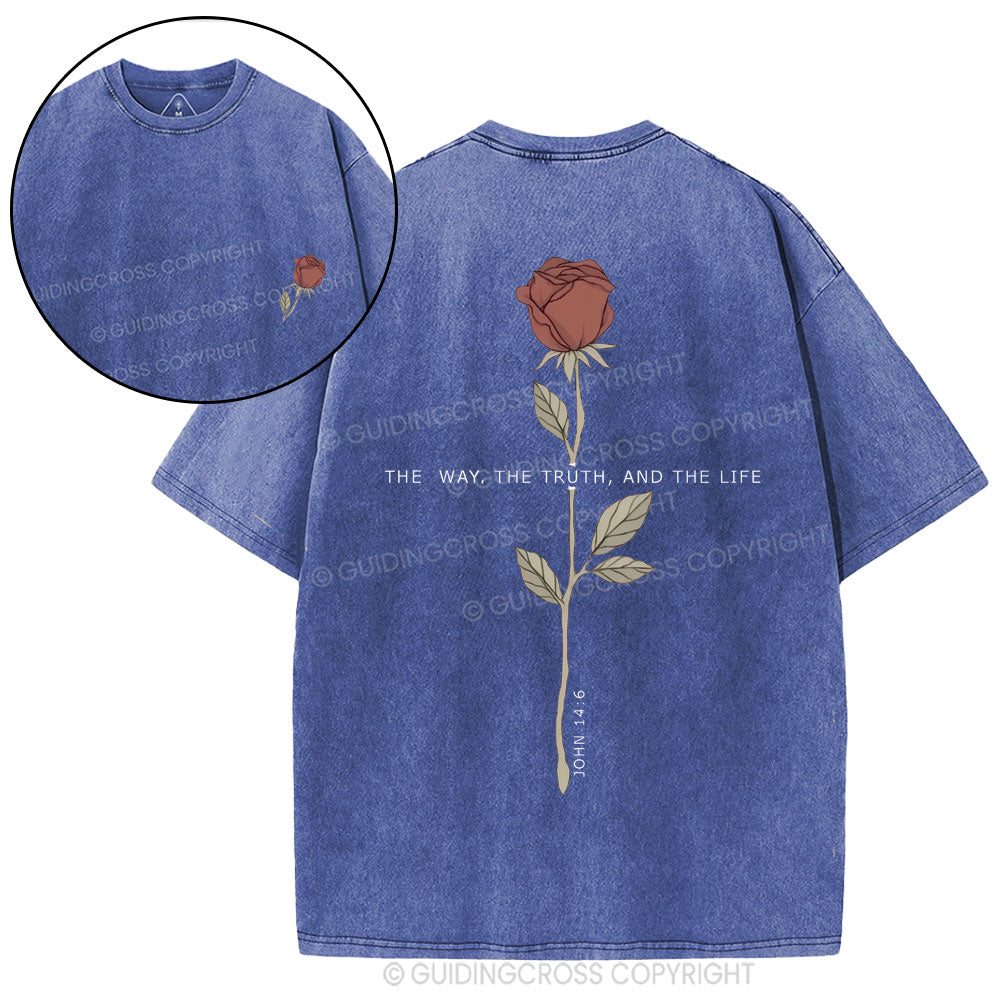 The Way The Truth The Life Christian Washed T-Shirt