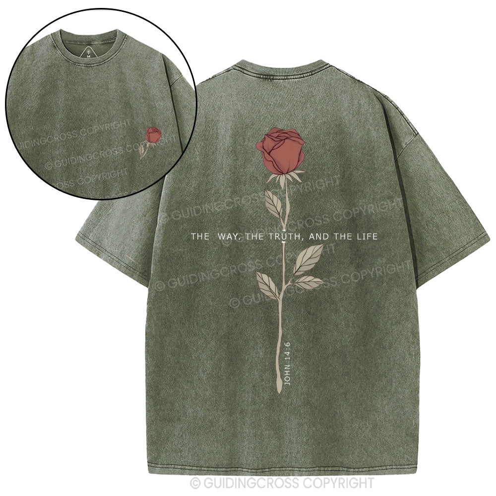 The Way The Truth The Life Christian Washed T-Shirt