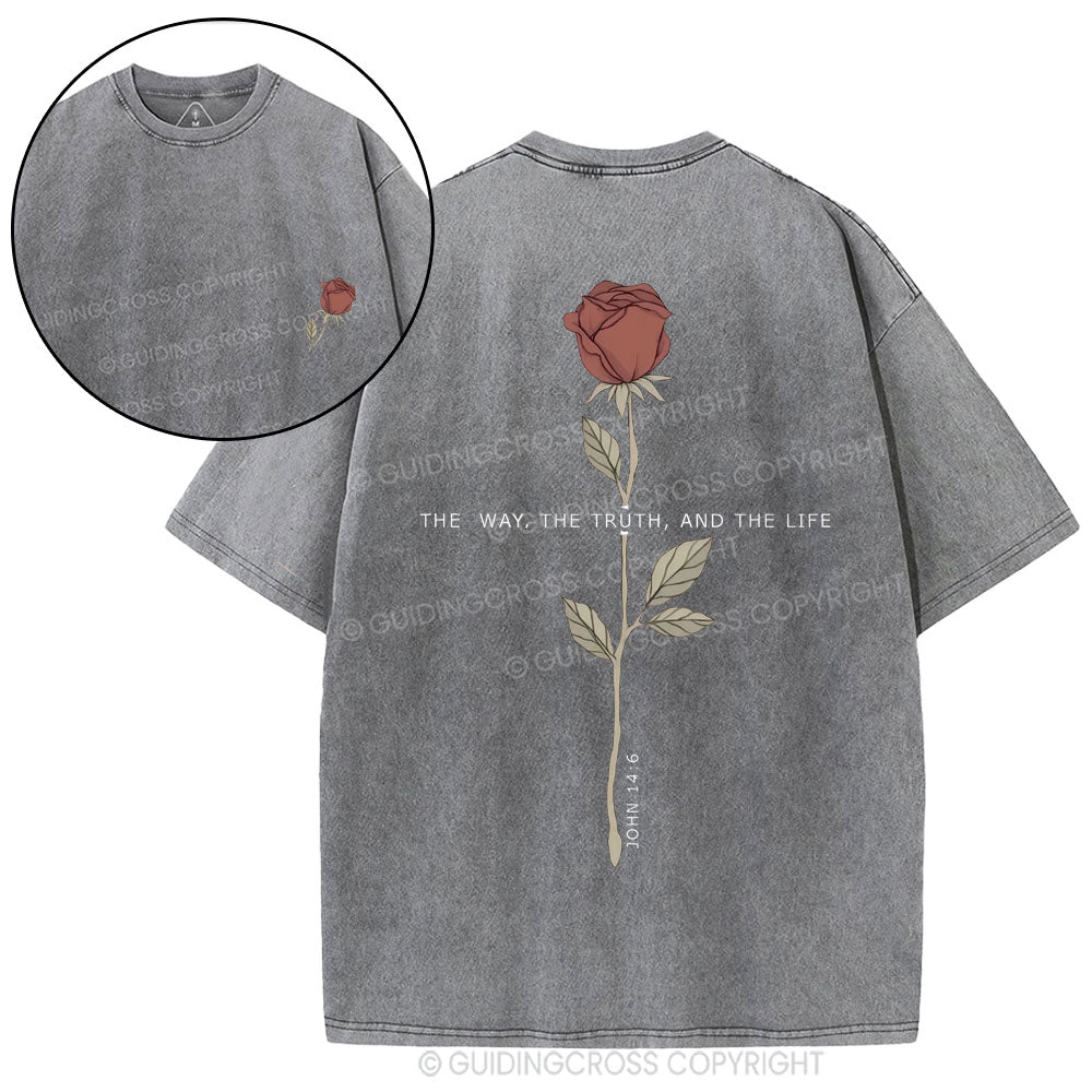 The Way The Truth The Life Christian Washed T-Shirt