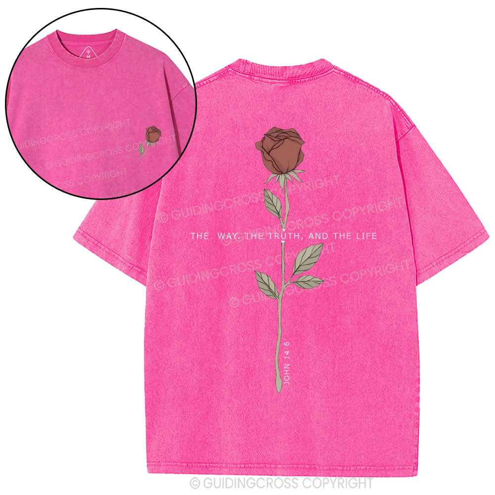 The Way The Truth The Life Christian Washed T-Shirt