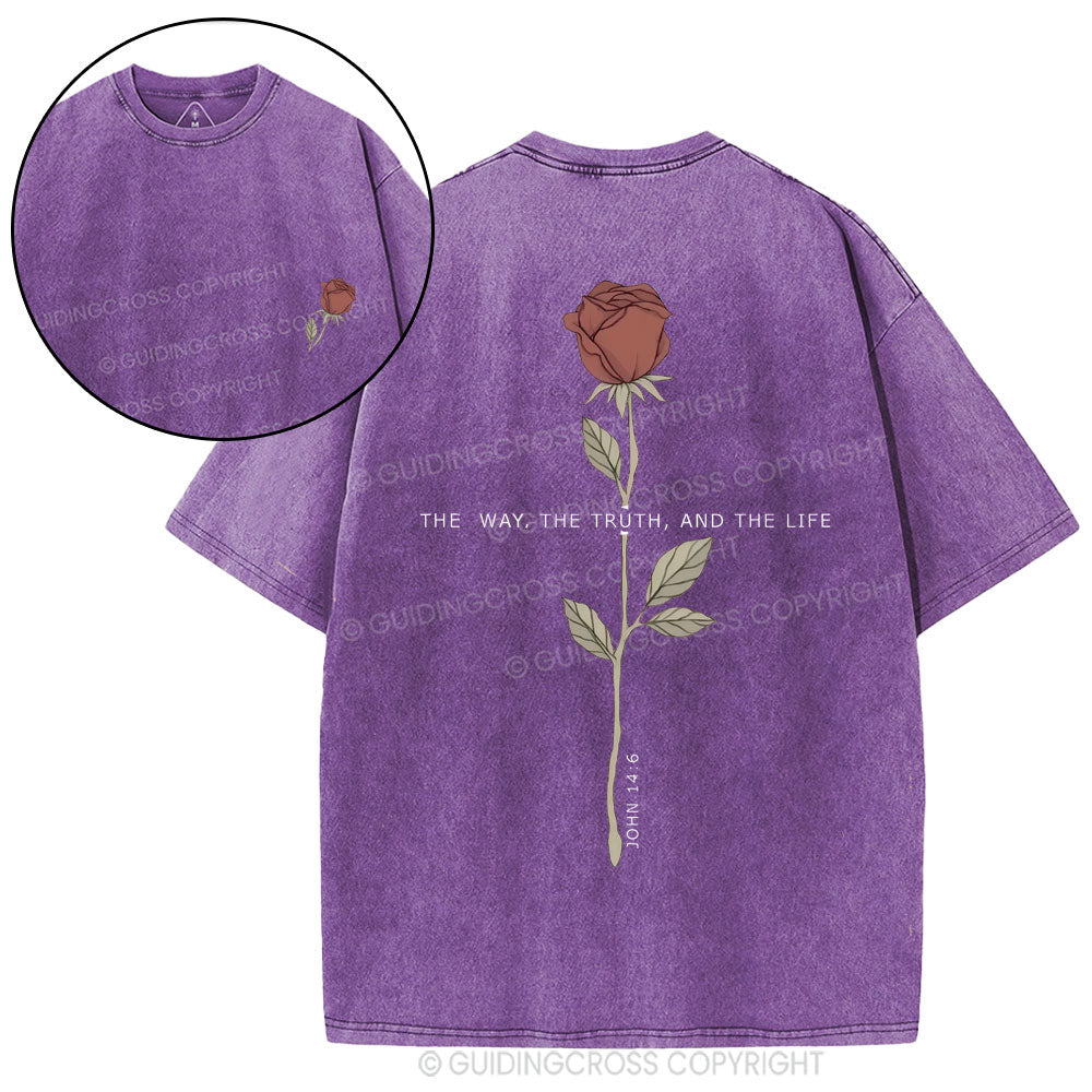 The Way The Truth The Life Christian Washed T-Shirt