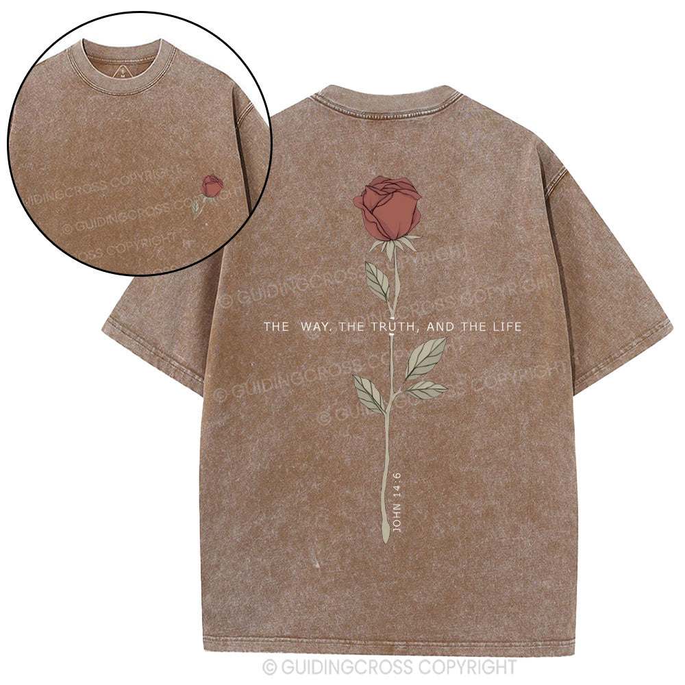 The Way The Truth The Life Christian Washed T-Shirt