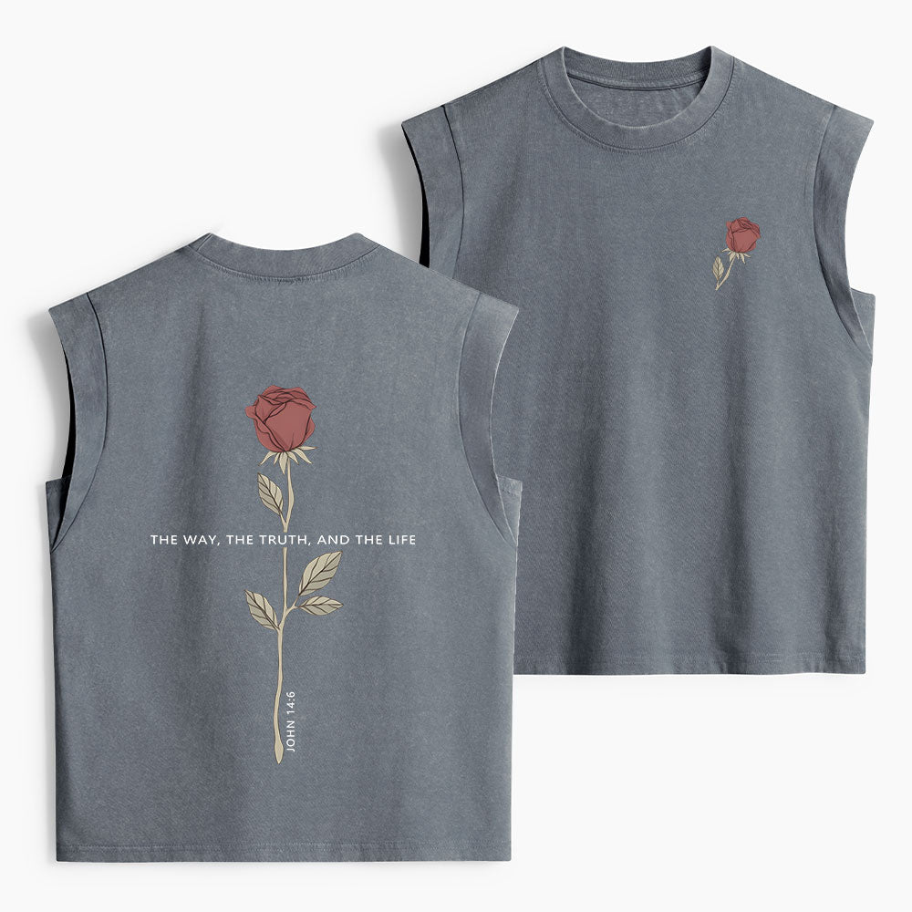 The Way The Truth The Life Christian Women's Washed Tank Top