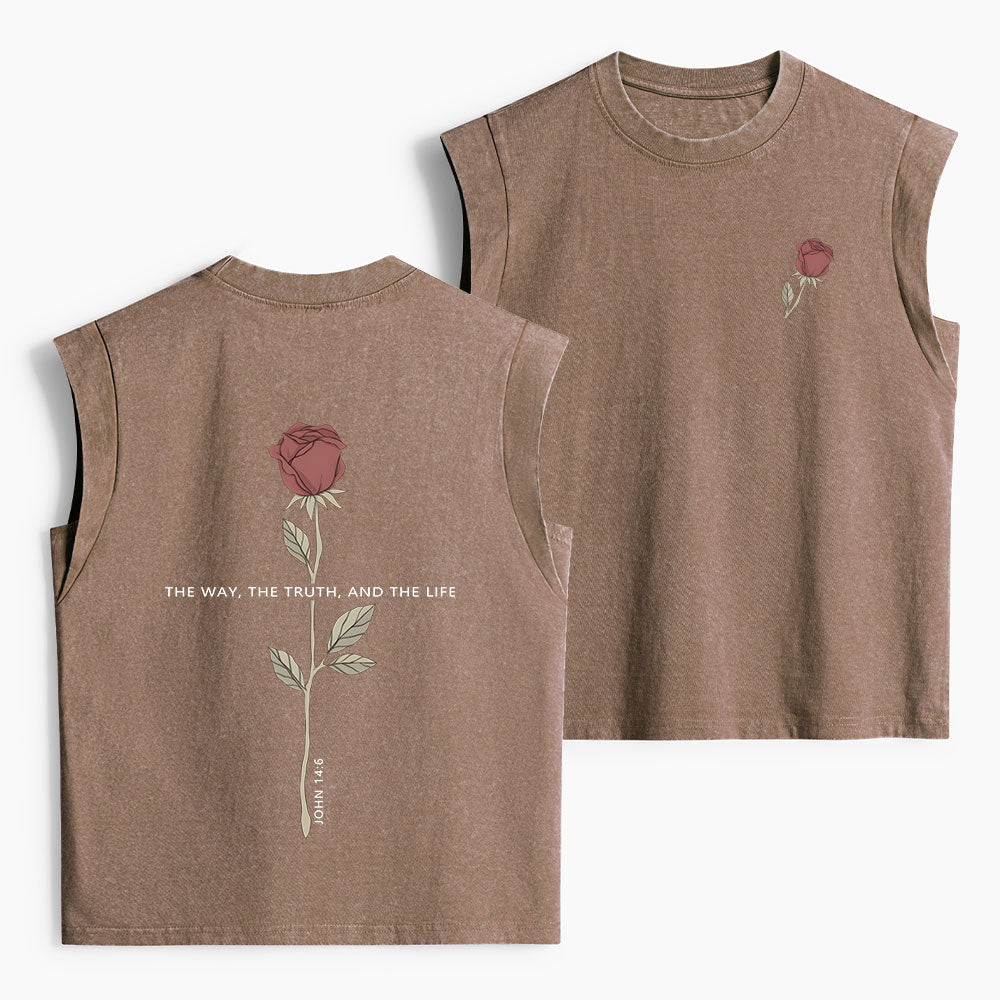 The Way The Truth The Life Christian Women's Washed Tank Top