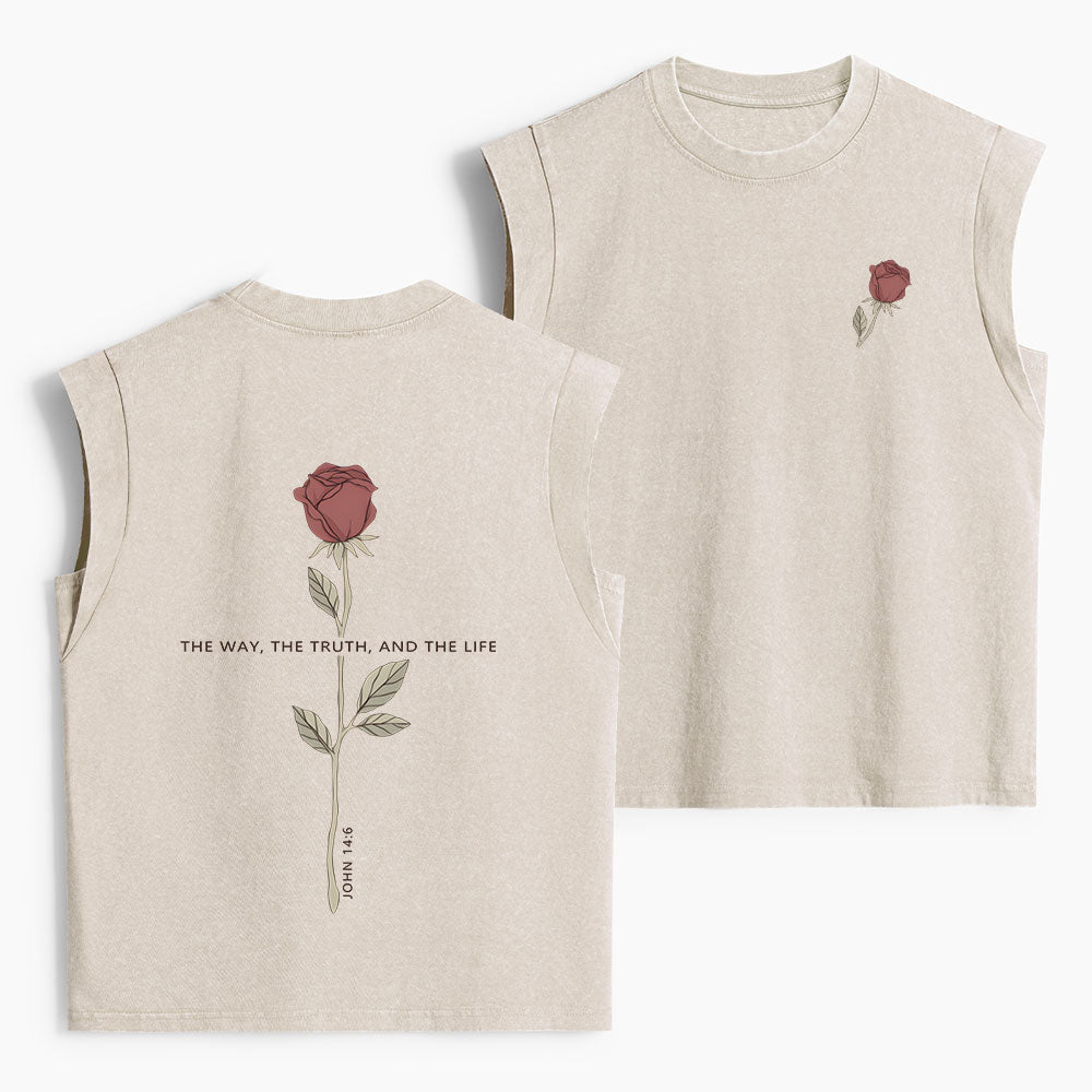 The Way The Truth The Life Christian Women's Washed Tank Top