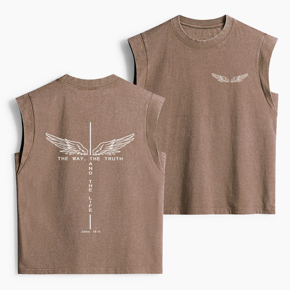 The Way The Truth The Life Christian Women's Washed Tank Top