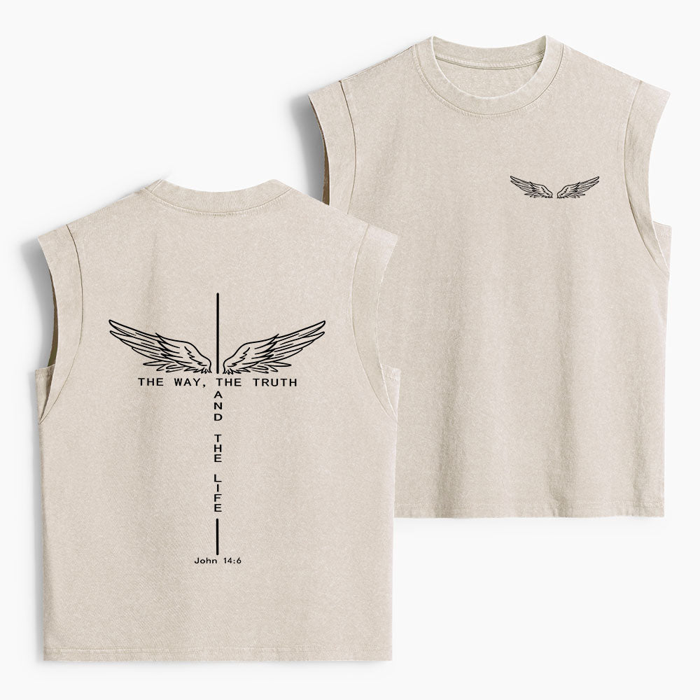 The Way The Truth The Life Christian Women's Washed Tank Top