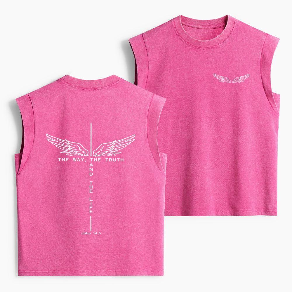 The Way The Truth The Life Christian Women's Washed Tank Top