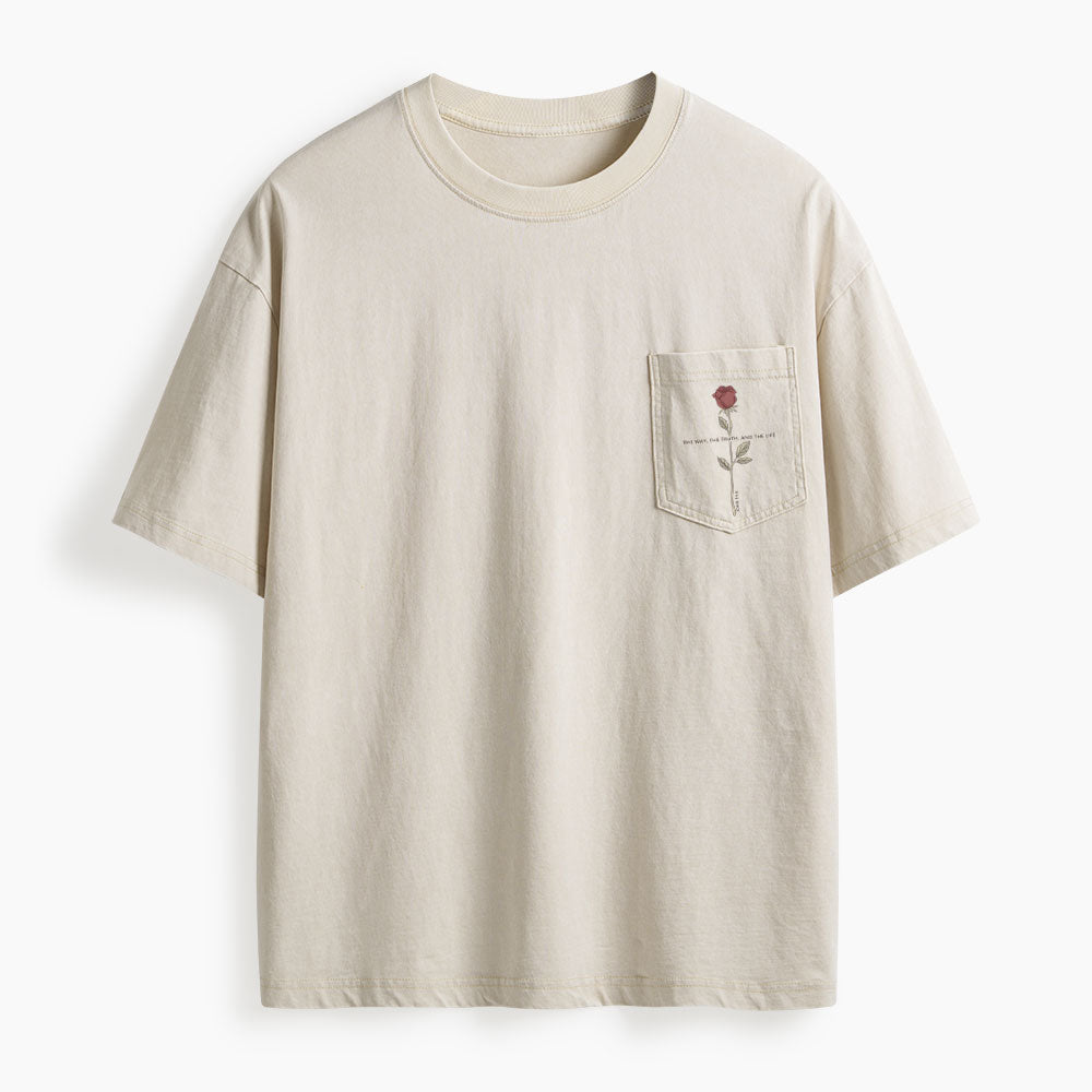 The Way The Truth The Life Washed Unisex Pocket T-Shirt