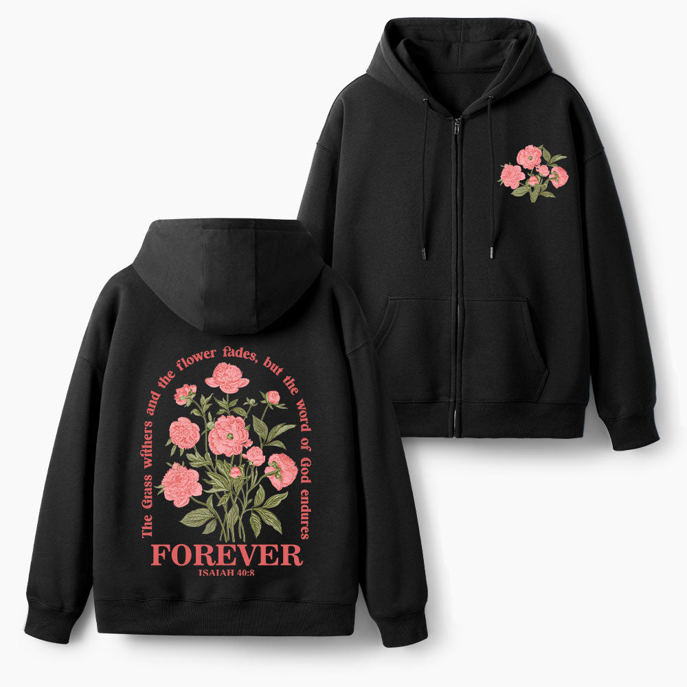 The Word Of God Endures Christian Fleece-Lined Full-Zip Hoodie