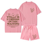 There Is Purpose In Waiting Christian Washed T-Shirt & Shorts