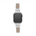 14k Gold / Platinum Plated Bowknot Leather Watch Band for Apple Watch