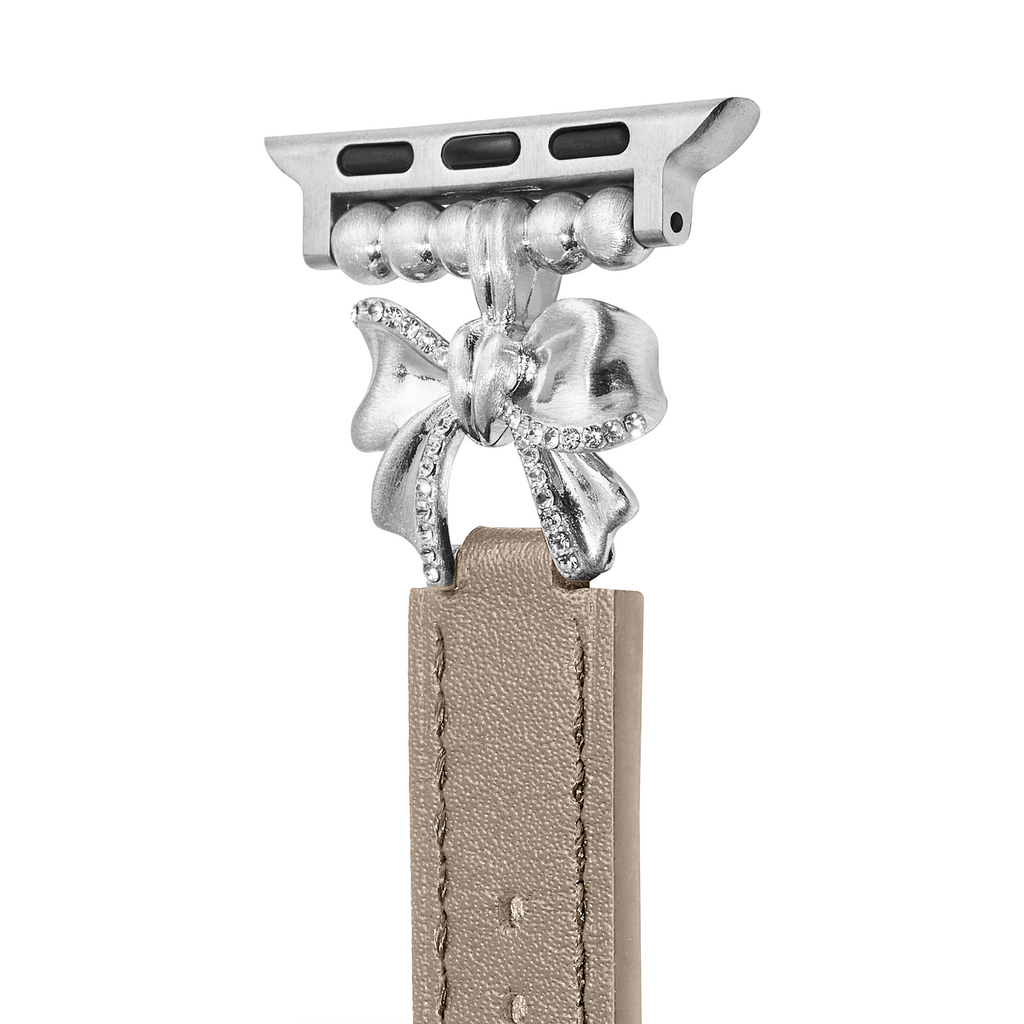 14k Gold / Platinum Plated Bowknot Leather Watch Band for Apple Watch