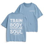 Train Your Body Discipline Your Soul Christian Heavy Cotton T-Shirt
