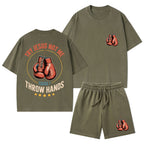 Try Jesus Not Me Cause I Throw Hands Christian Washed T-Shirt & Shorts