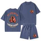 Try Jesus Not Me Cause I Throw Hands Christian Washed T-Shirt & Shorts