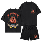 Try Jesus Not Me Cause I Throw Hands Christian Washed T-Shirt & Shorts