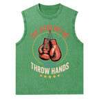 Try Jesus Not Me Cause I Throw Hands Christian Washed Tank Top