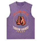 Try Jesus Not Me Cause I Throw Hands Christian Washed Tank Top