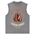 Try Jesus Not Me Cause I Throw Hands Christian Washed Tank Top