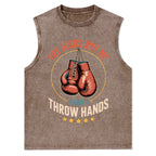 Try Jesus Not Me Cause I Throw Hands Christian Washed Tank Top