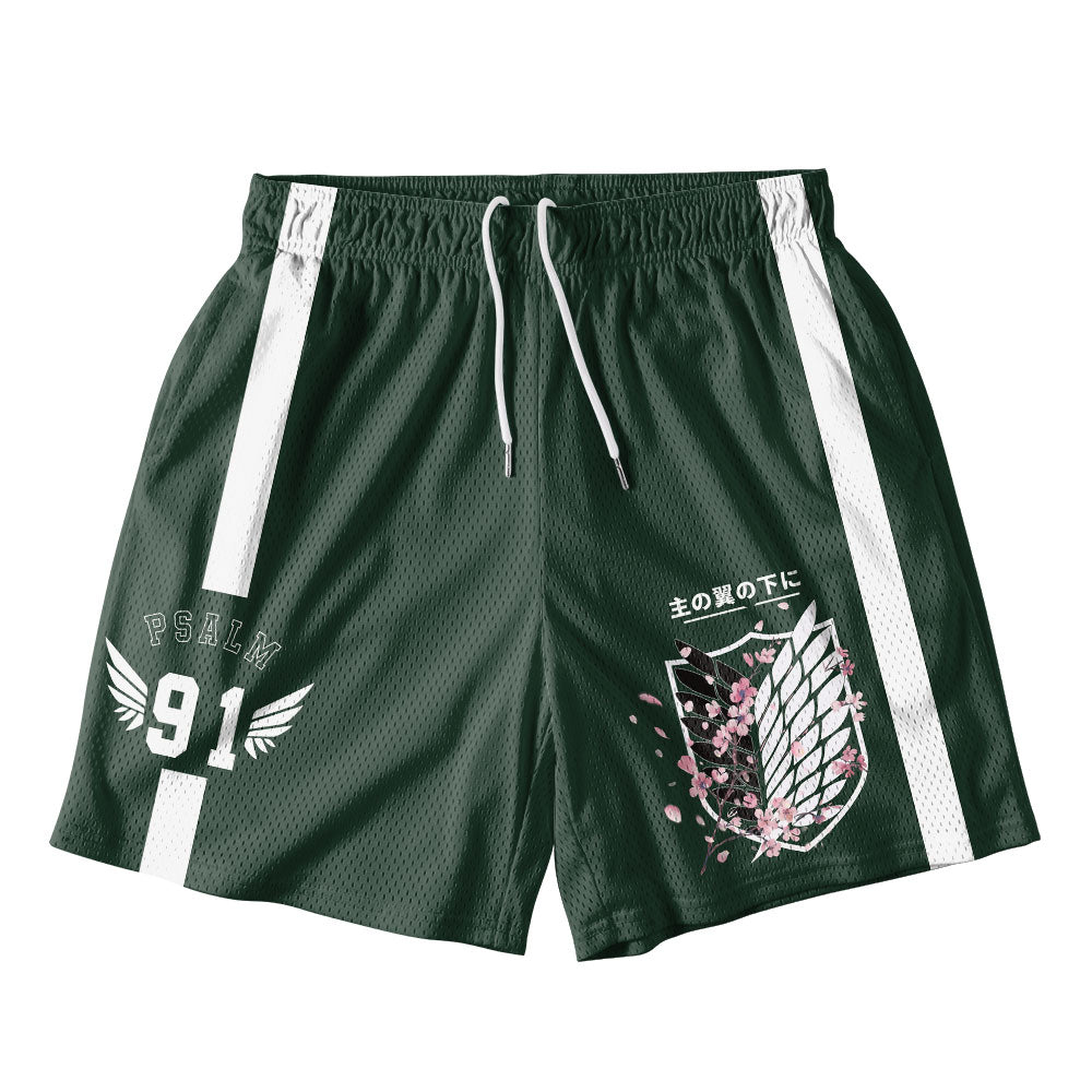 Under His Wings Christian Mesh Shorts