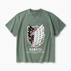 Under His Wings Christian Washed V-Neck T-Shirt