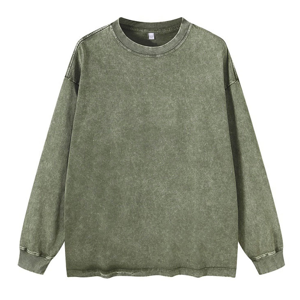Unprinted Washed Long Sleeve T-Shirt