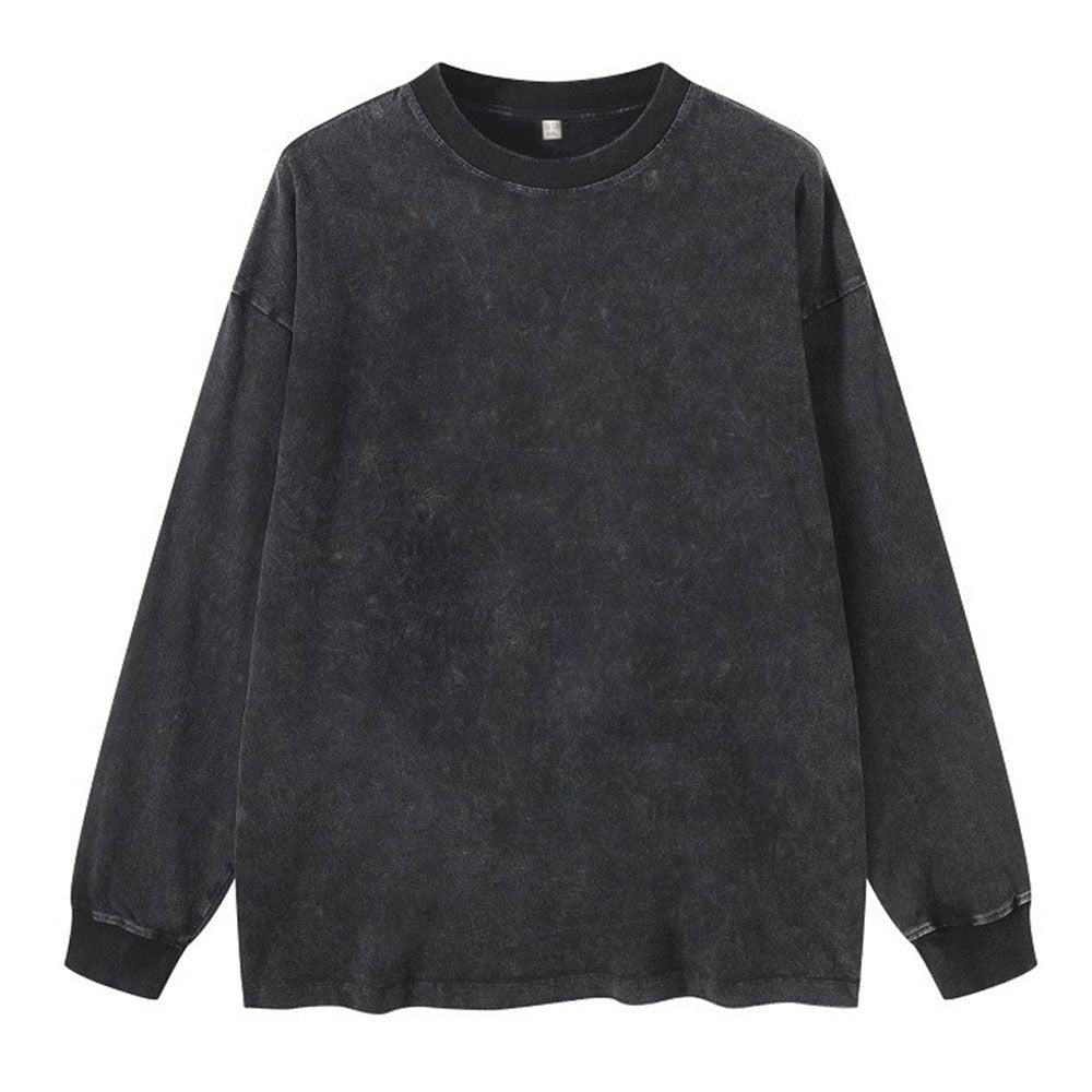 Unprinted Washed Long Sleeve T-Shirt